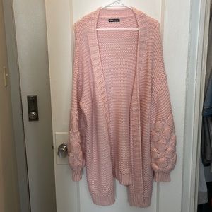 Light pink oversized cardigan sweater